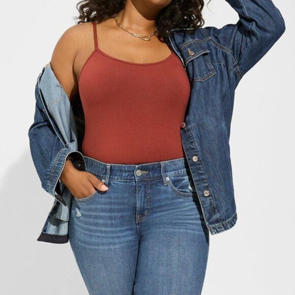 Torrid Foxy Cami Top Burnt Orange Red Size 3 Tank Stretch Summer Fall Layering - Picture 2 of 7